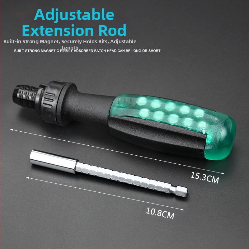 11-in-1 veržliavinių atsuktuvų rinkinys su teleskopiniu rankenos – magnetinis, izoliacinis, chromo-vanadžio plienas, 11 dalių