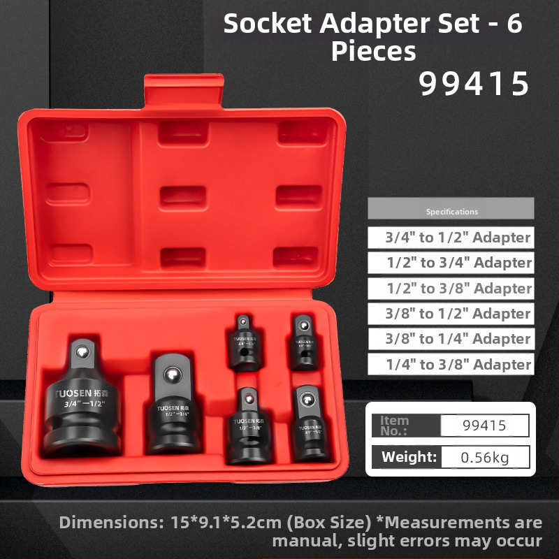 Topson sleeve adapter za električni pneumatski ključ — visoko ugljični čelik, fosfatirana površina