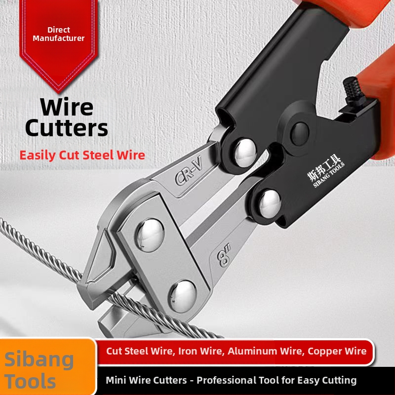 Sibang rezač žice, 8 inča, od krom-vanadijske čelika, mini prijenosni, štedi snagu (Brand Sibang; Materijal: krom-vanadijska čelika; Težina: 0.26 kg; Tip: rezač žice)