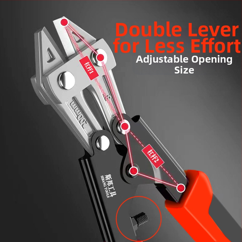 Sibang 8-инчови ножици за тел от хром-ванадиева стомана, мини портативни, улесняват рязането на стоманено въже (Бранд: Sibang; Материал: хром-ванадиева стомана; Тегло: 0.26 кг; Тип: ножици за тел)