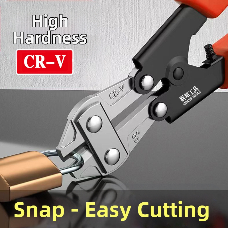 Sibang 8-инчови ножици за тел от хром-ванадиева стомана, мини портативни, улесняват рязането на стоманено въже (Бранд: Sibang; Материал: хром-ванадиева стомана; Тегло: 0.26 кг; Тип: ножици за тел)