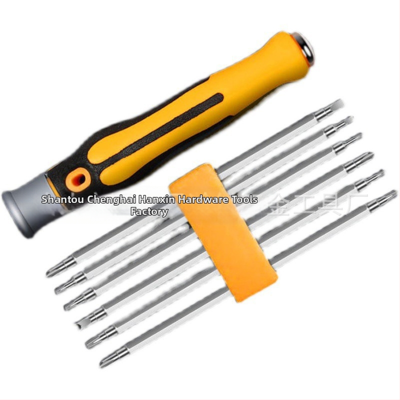 Комплект отверток – 6 части, магнитен, изолиран, 45# стомана, прецизен инструмент за разглобяване на компютри и мобилни телефони