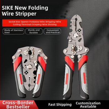 Sklopive višefunkcionalne kliješta za odizoliranje žice za električare — krušna glava, težina 0,192 kg, za skidanje izolacije, rezanje, krimpanje i navijanje žice