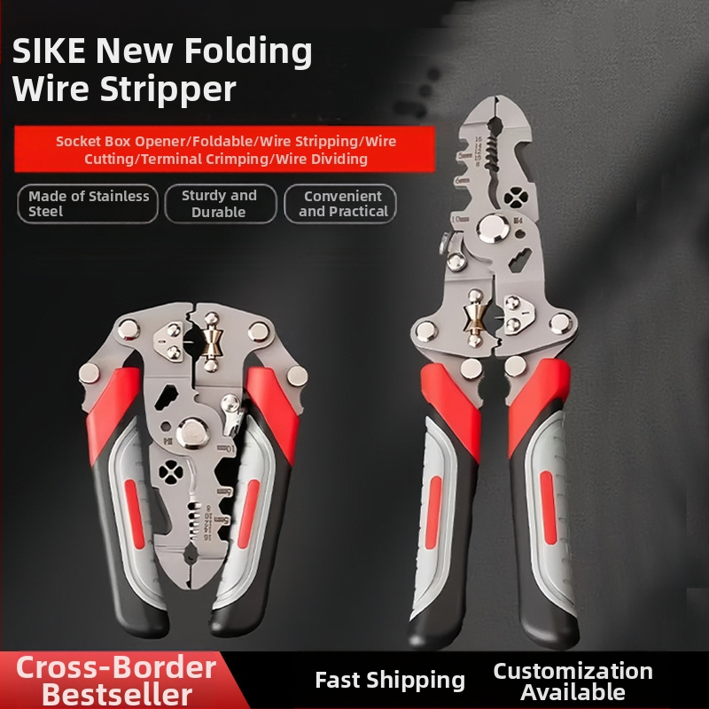 Sklopive višefunkcionalne kliješta za odizoliranje žice za električare — krušna glava, težina 0,192 kg, za skidanje izolacije, rezanje, krimpanje i navijanje žice