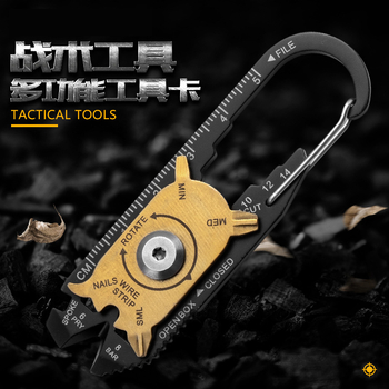 Ingenious Grid Daudzfunkcionāla atslēgu ķēde ar rīkiem — nerūsējošs tērauds, izdzīvošanas rīki