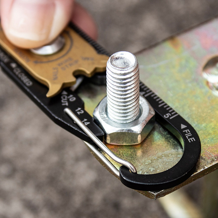 Ingenious Grid Daudzfunkcionāla atslēgu ķēde ar rīkiem — nerūsējošs tērauds, izdzīvošanas rīki