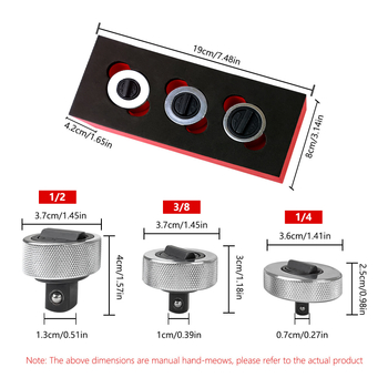 Σετ 3 τεμαχίων αντίστροφων μίνι κλειδιών ράκετ με αντίχειρα, χρωμιοβανadiου ατσάλι; για επισκευές αυτοκινήτων, ποδηλάτων και μοτοσικλετών; περιλαμβάνει ράκετ κλειδί και EVA σφουγγάρι