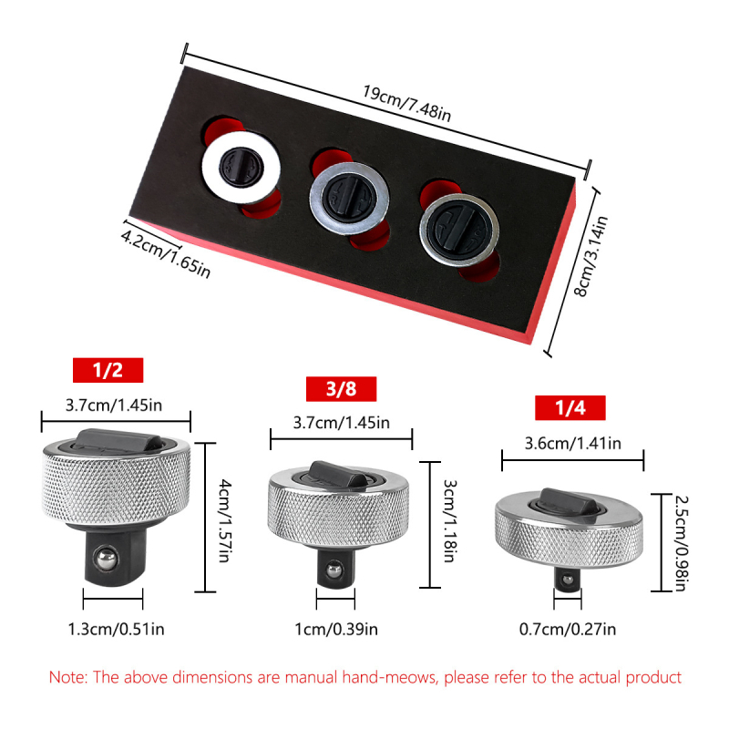 Σετ 3 τεμαχίων αντίστροφων μίνι κλειδιών ράκετ με αντίχειρα, χρωμιοβανadiου ατσάλι; για επισκευές αυτοκινήτων, ποδηλάτων και μοτοσικλετών; περιλαμβάνει ράκετ κλειδί και EVA σφουγγάρι