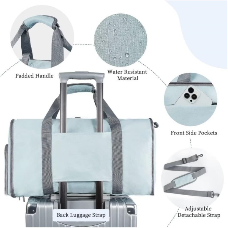 Geantă de voiaj mare pliabilă – PU piele, 36–55 L, impermeabilă, căptușeală poliester, stil urban simplu