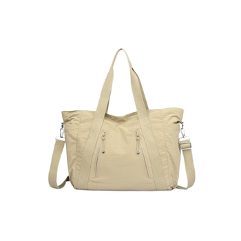 Τσάντα Tote από νάιλον, αστικός μινιμαλισμός, επένδυση πολυεστέρα, οριζόντιο τετράγωνο σχήμα, φερμουάρ