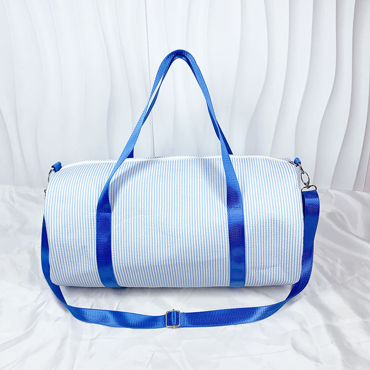 Geantă Leisheng Seersucker Crossbody cu dungi, pliabilă pentru călătorii/plajă (36–55L, Poliester, Respirabilă, Ușoară, Antibacteriană, Extensibilă)