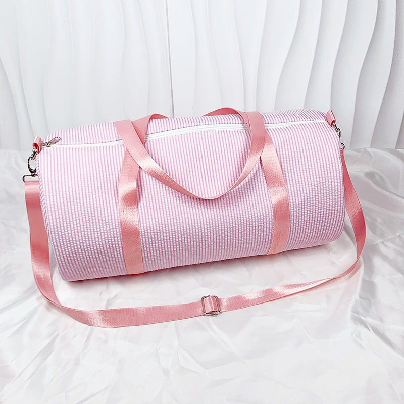 Geantă Leisheng Seersucker Crossbody cu dungi, pliabilă pentru călătorii/plajă (36–55L, Poliester, Respirabilă, Ușoară, Antibacteriană, Extensibilă)