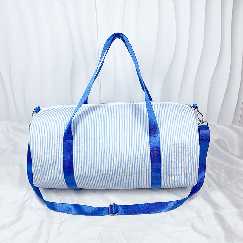 Geantă Leisheng Seersucker Crossbody cu dungi, pliabilă pentru călătorii/plajă (36–55L, Poliester, Respirabilă, Ușoară, Antibacteriană, Extensibilă)