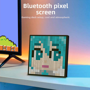 Pixel LED nuotraukų rėmelis staliniam ir sieniniam montavimui, pilnų spalvų vaizdas (rezoliucija 16×16/32×32; pikselio žingsnis 0,5 cm; modulio dydis 200×200; ekrano dydis 190×190)