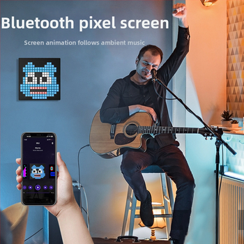 Pixel LED nuotraukų rėmelis staliniam ir sieniniam montavimui, pilnų spalvų vaizdas (rezoliucija 16×16/32×32; pikselio žingsnis 0,5 cm; modulio dydis 200×200; ekrano dydis 190×190)