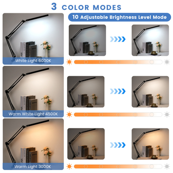 LED γραφείου με προστασία ματιών, USB τροφοδοσία, αλουμινένιο σκιά, CRI 80-89, CE πιστοποιημένο, νυχτερινό φως