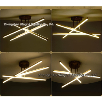 Таванен полилей с разклонена конструкция, nordic стил, LED осветление, корпус от желязо, обхват на осветяване 15–30 м²