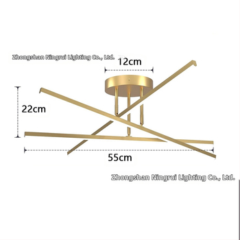 Таванен полилей с разклонена конструкция, nordic стил, LED осветление, корпус от желязо, обхват на осветяване 15–30 м²