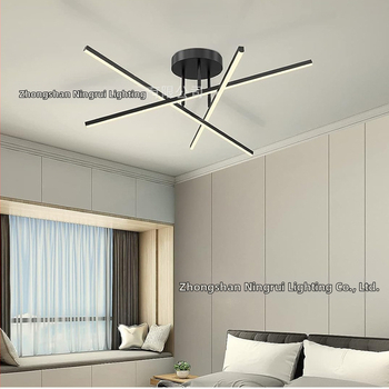 Таванен полилей с разклонена конструкция, nordic стил, LED осветление, корпус от желязо, обхват на осветяване 15–30 м²