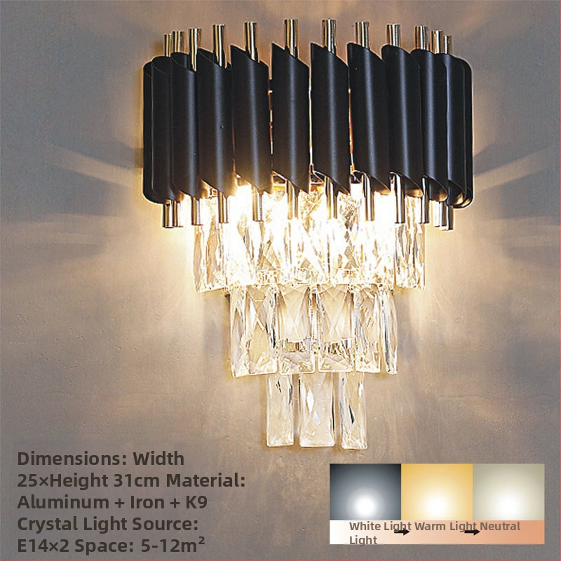 Kristalni lustar u stilu laganog luksuza, LED izvor svjetla, tijelo od željeza, domet osvjetljenja 15–30㎡