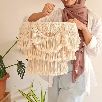 Κυκλικός αβαζούρ με φούντες, ύφασμα, μοντέλο 2021, πάχος 2, δυνατότητα προσαρμογής