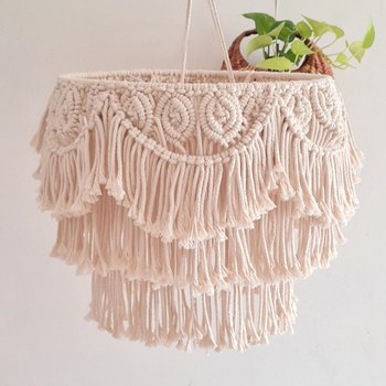 Κυκλικός αβαζούρ με φούντες, ύφασμα, μοντέλο 2021, πάχος 2, δυνατότητα προσαρμογής