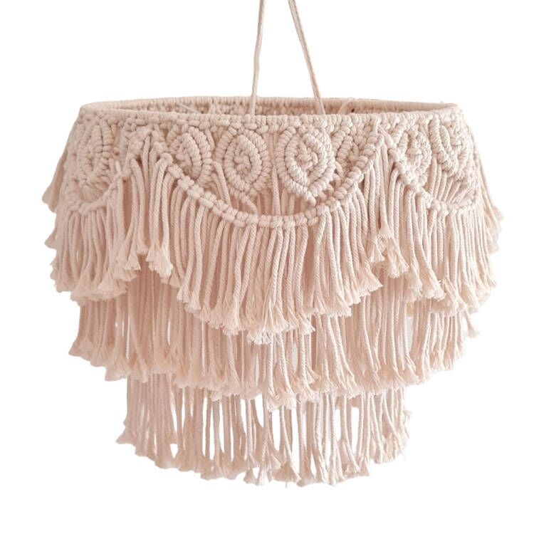 Κυκλικός αβαζούρ με φούντες, ύφασμα, μοντέλο 2021, πάχος 2, δυνατότητα προσαρμογής