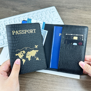 PU odos su krokodilo raštu pasportų dėklas, vidus iš dirbtinės odos, kasdieniam naudojimui, talpina pasą ir asmens tapatybės kortelę