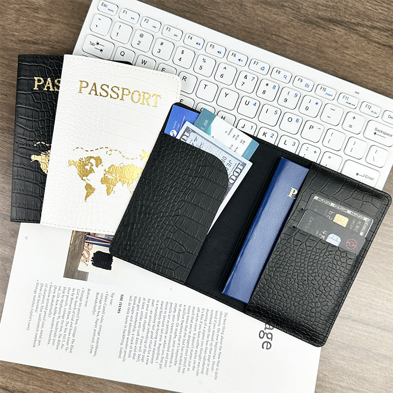 PU odos su krokodilo raštu pasportų dėklas, vidus iš dirbtinės odos, kasdieniam naudojimui, talpina pasą ir asmens tapatybės kortelę