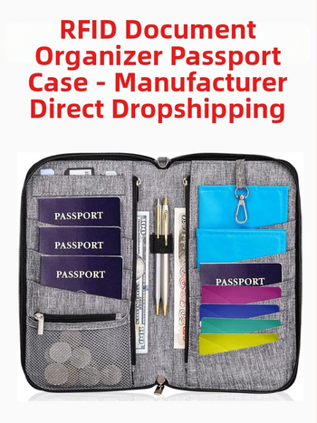 RFID pases turētājs, ūdensnecaurlaidīgs ceļojumu dokumentu organizētājs, Oxford auduma crossbody soma