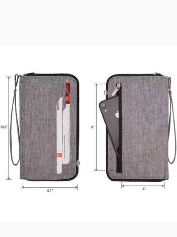 RFID pases turētājs, ūdensnecaurlaidīgs ceļojumu dokumentu organizētājs, Oxford auduma crossbody soma