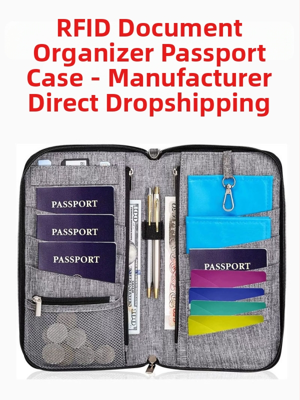 RFID pases turētājs, ūdensnecaurlaidīgs ceļojumu dokumentu organizētājs, Oxford auduma crossbody soma