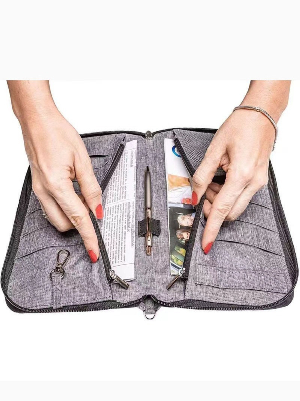 RFID pases turētājs, ūdensnecaurlaidīgs ceļojumu dokumentu organizētājs, Oxford auduma crossbody soma