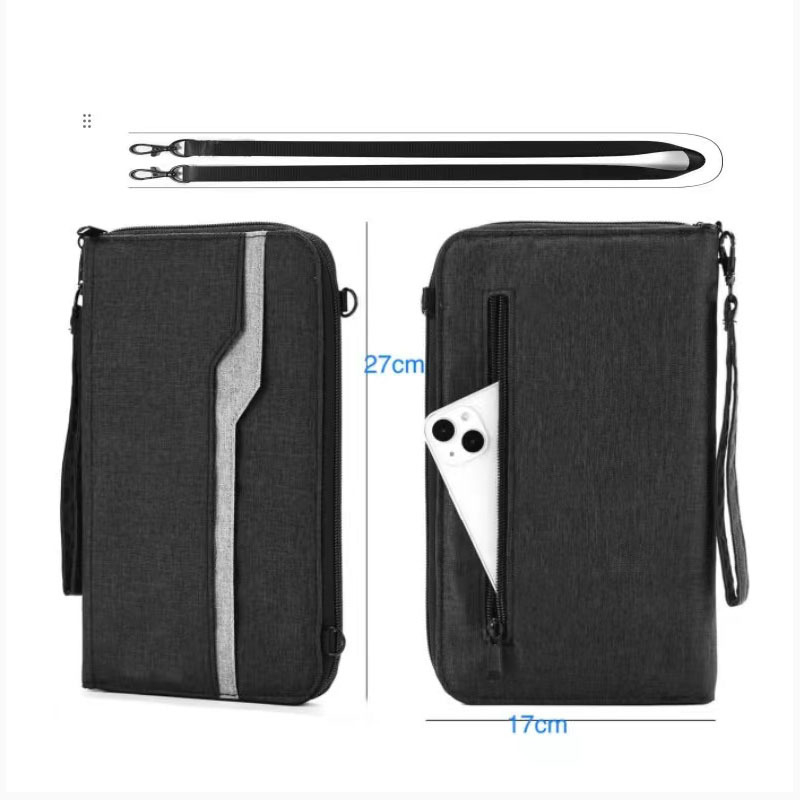 RFID pases turētājs, ūdensnecaurlaidīgs ceļojumu dokumentu organizētājs, Oxford auduma crossbody soma