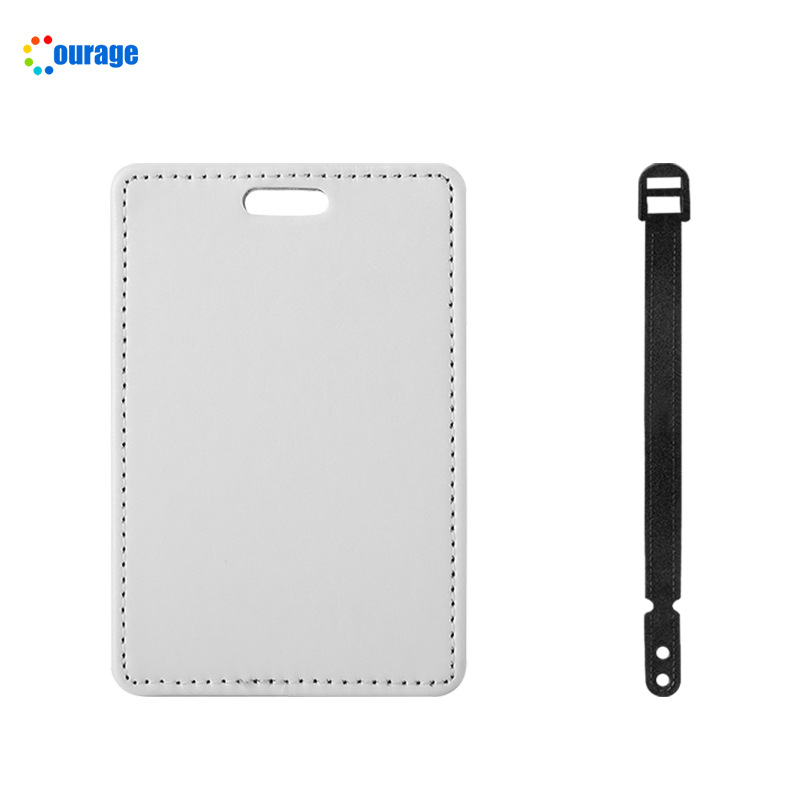 Subliminacinė lagaminų žymelė, raktų pakabukas su tuščiu kortelės kištele – PU medžiaga