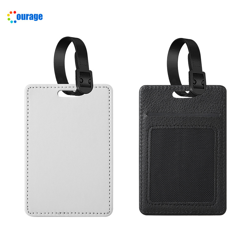 Subliminacinė lagaminų žymelė, raktų pakabukas su tuščiu kortelės kištele – PU medžiaga