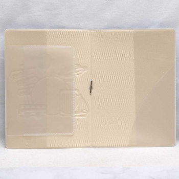 Pase un dokumentu turētājs — PVC, 1 locījums, ainavu raksts, iekšējā odere no sintētiskās ādas