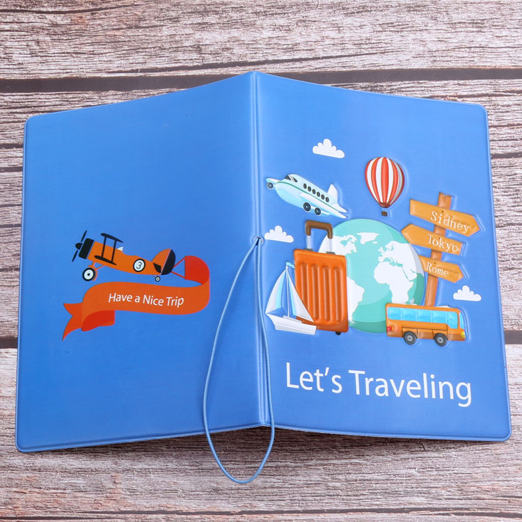 Pase un dokumentu turētājs — PVC, 1 locījums, ainavu raksts, iekšējā odere no sintētiskās ādas