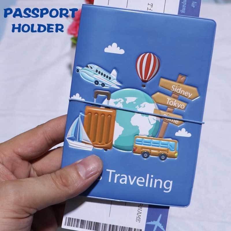 Pase un dokumentu turētājs — PVC, 1 locījums, ainavu raksts, iekšējā odere no sintētiskās ādas