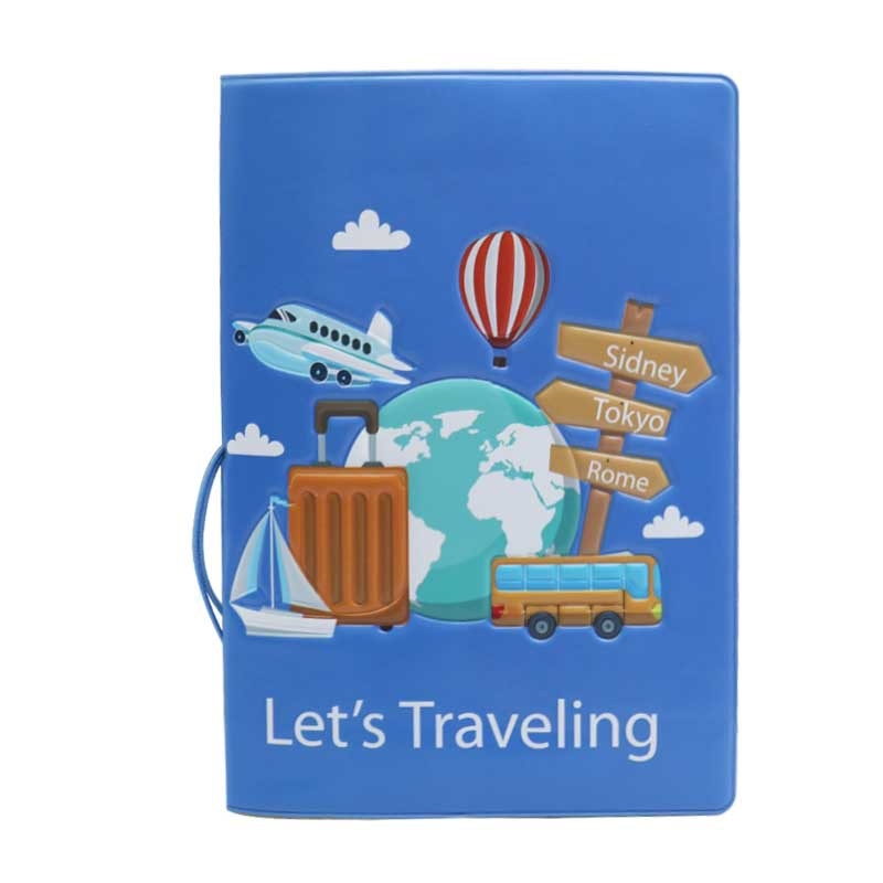 Pase un dokumentu turētājs — PVC, 1 locījums, ainavu raksts, iekšējā odere no sintētiskās ādas