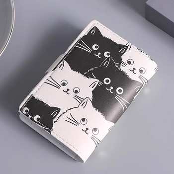 PU materiāla kartes turētājs ar anime motīvu, liela jauda, vairākas kartes nodalījumi, ID un vizītkartes uzglabāšana, pret zādzību