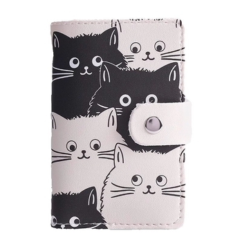PU materiāla kartes turētājs ar anime motīvu, liela jauda, vairākas kartes nodalījumi, ID un vizītkartes uzglabāšana, pret zādzību