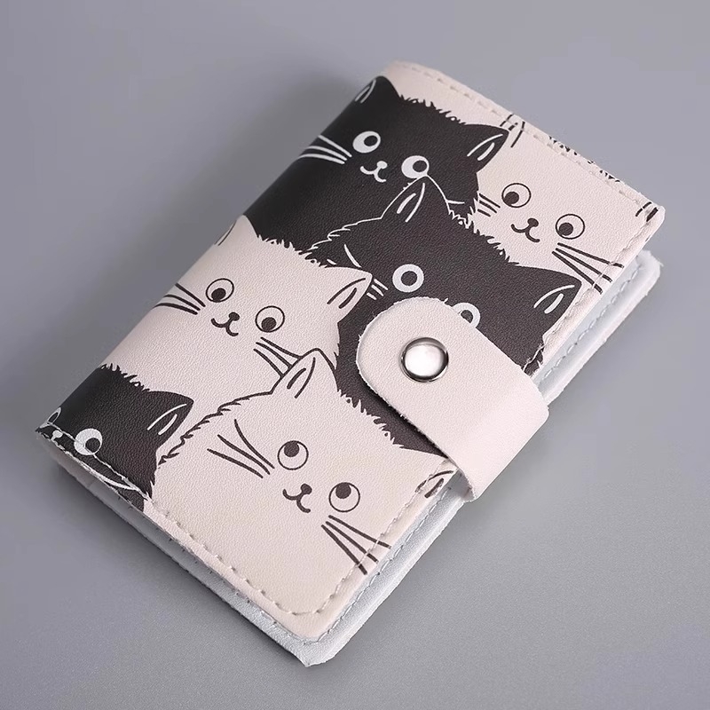 PU materiāla kartes turētājs ar anime motīvu, liela jauda, vairākas kartes nodalījumi, ID un vizītkartes uzglabāšana, pret zādzību
