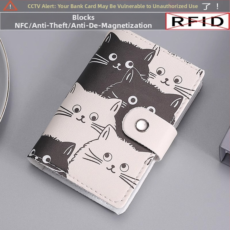 PU materiāla kartes turētājs ar anime motīvu, liela jauda, vairākas kartes nodalījumi, ID un vizītkartes uzglabāšana, pret zādzību