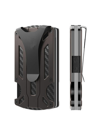 Aliuminio lydinio kortelių laikiklis su RFID apsauga, ultra plonas dizainas, vieno tono spalva, universalus