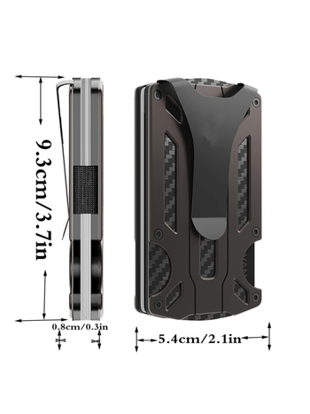 Aliuminio lydinio kortelių laikiklis su RFID apsauga, ultra plonas dizainas, vieno tono spalva, universalus