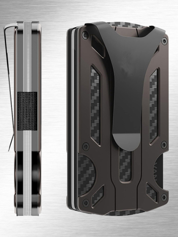 Alumīnija sakausējuma kartes turētājs ar RFID aizsardzību, ultraplāns dizains, vienkrāsains, universāls