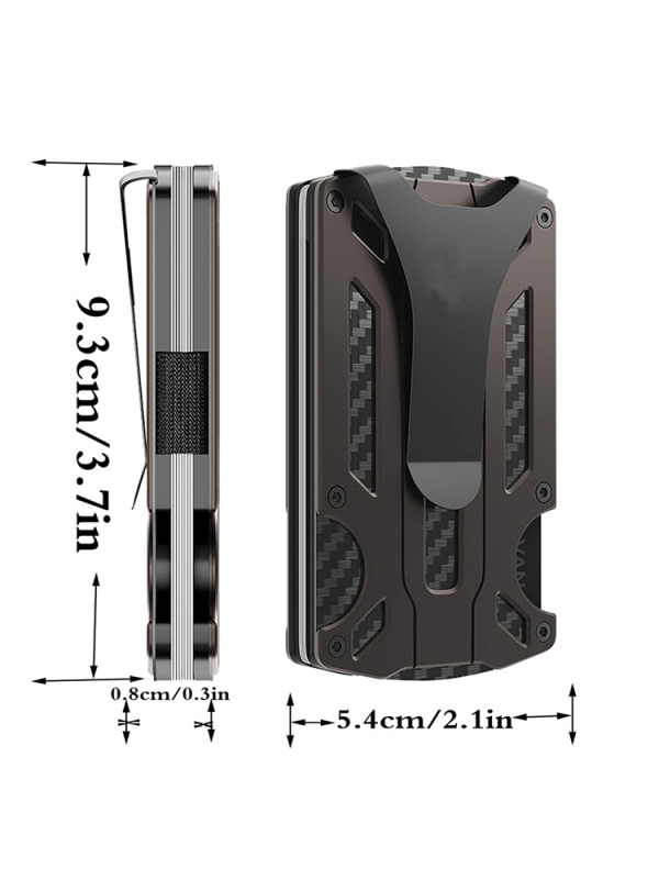 Aliuminio lydinio kortelių laikiklis su RFID apsauga, ultra plonas dizainas, vieno tono spalva, universalus