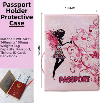 Pases turētājs no PVC ādas, 1 atvērums, modelis A0341, anime karikatūras motīvs, iekšpuse no sintētiskās ādas (PVC āda; 1 atvērums; A0341; anime karikatūra; sintētiskā āda)