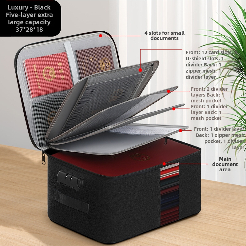 Pases un sertifikātu organizators, modeļa CX-003A-16, Oxford audums, uzglabāšanas funkcija, piemērots mājas uzglabāšanai